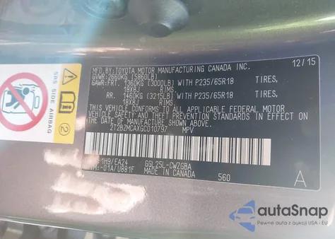 2016 Lexus Rx 350 z USA, uszkodzony, nr VIN 2T2BZMCAXGC010797